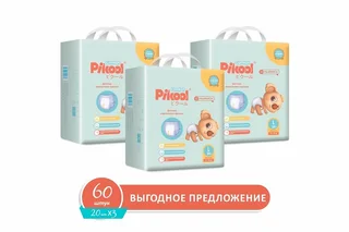 Подгузники-трусики детские Пикул Комфорт L (11-16 кг) 60 шт (20×3)