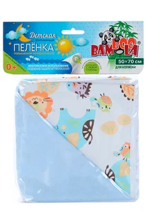 Пеленка Бамбула непромок двусторонняя / трехслойная голубой / белый 50×70 см