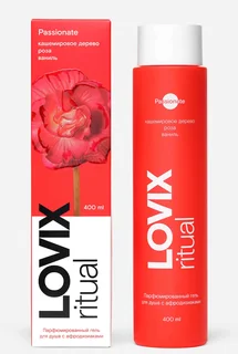 Парфюмированный гель для душа с афродизиаками 400 мл Lovix Passionate Кашемировое дерево