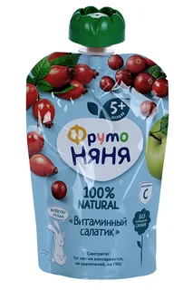 Пюре Фрутоняня На прогулку Витаминный салатик ябл / шипов / клюк (с 5 мес) 90 гр