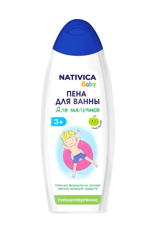 Пена Nativica Baby детская для мальчиков для ванны (3+), 430 мл