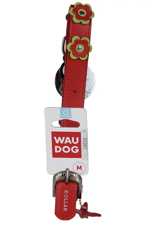Ошейник Collar для собак серии waudog glamour обхват шеи 38-49 см красный
