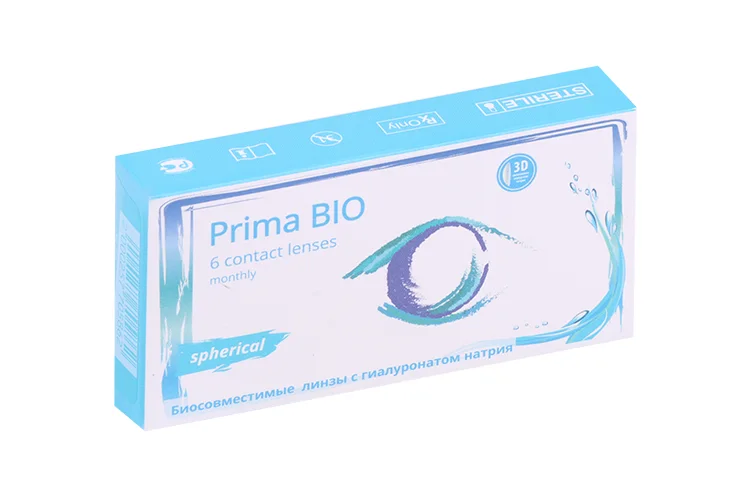 Линзы OKVision Prima BIO Spherical контактные мягкие R 8,6 (диоптрия -8,0) 6 шт