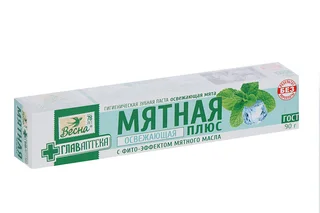 Зубная паста Весна Главаптека Мятная освежающая мята пенал 90 гр