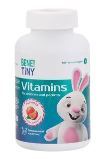 Мультивитамины Bene Tiny детские апельсин 60+, 215 г, мармелад жевательный