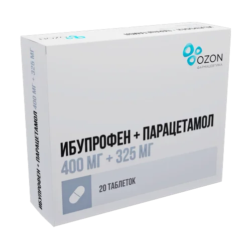 Ибупрофен+парацетамол таблетки 400+325 мг 20 шт