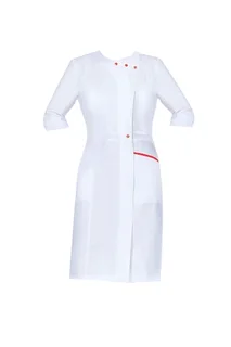 Халат Doctor Big медицинский женский белый / красный 1/2 рук кн р48