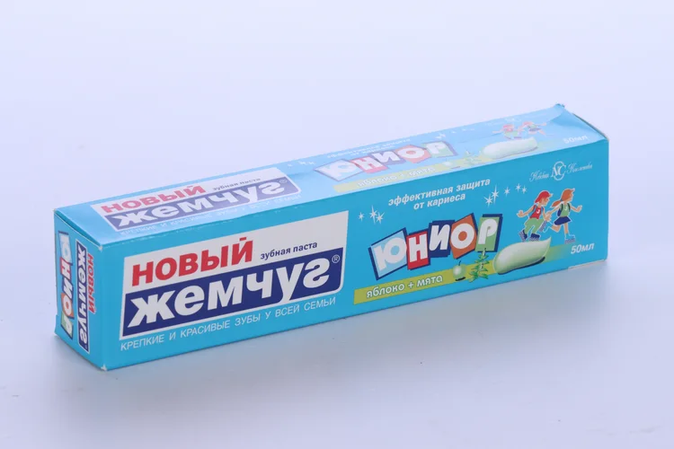 Зубная паста Новый Жемчуг юниор яблоко / мята 50 мл