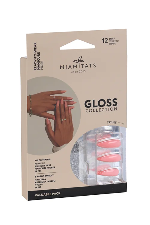 Набор накладных ногтей Miamitats Gloss (Stiletto) Muse (2685)