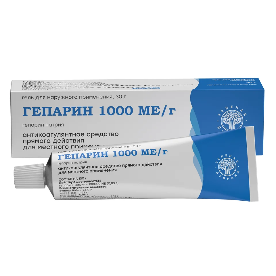 Гепарин гель 1000 ЕД 30 г