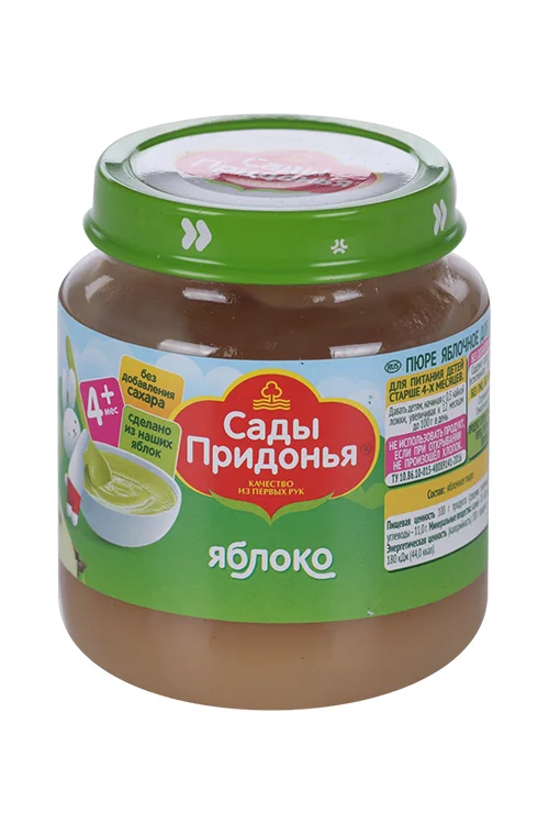 Пюре Сады Придонья яблоко (с 4 мес), 120 г