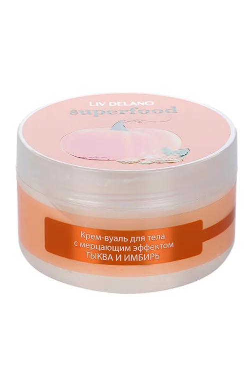 Крем-вуаль Liv Delano Superfood мерцающий эффект тыква / имбирь для тела, 240 г