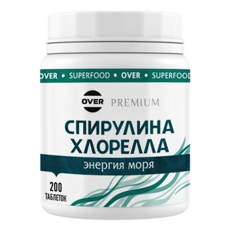 Спирулина+Хлорелла Over, 200 шт, таблетки
