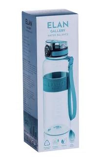 Бутылка для воды Elan Gallery 7,8×7,8×28,5 см Style Matte с углублениями для пальцев аквамарин 1 л