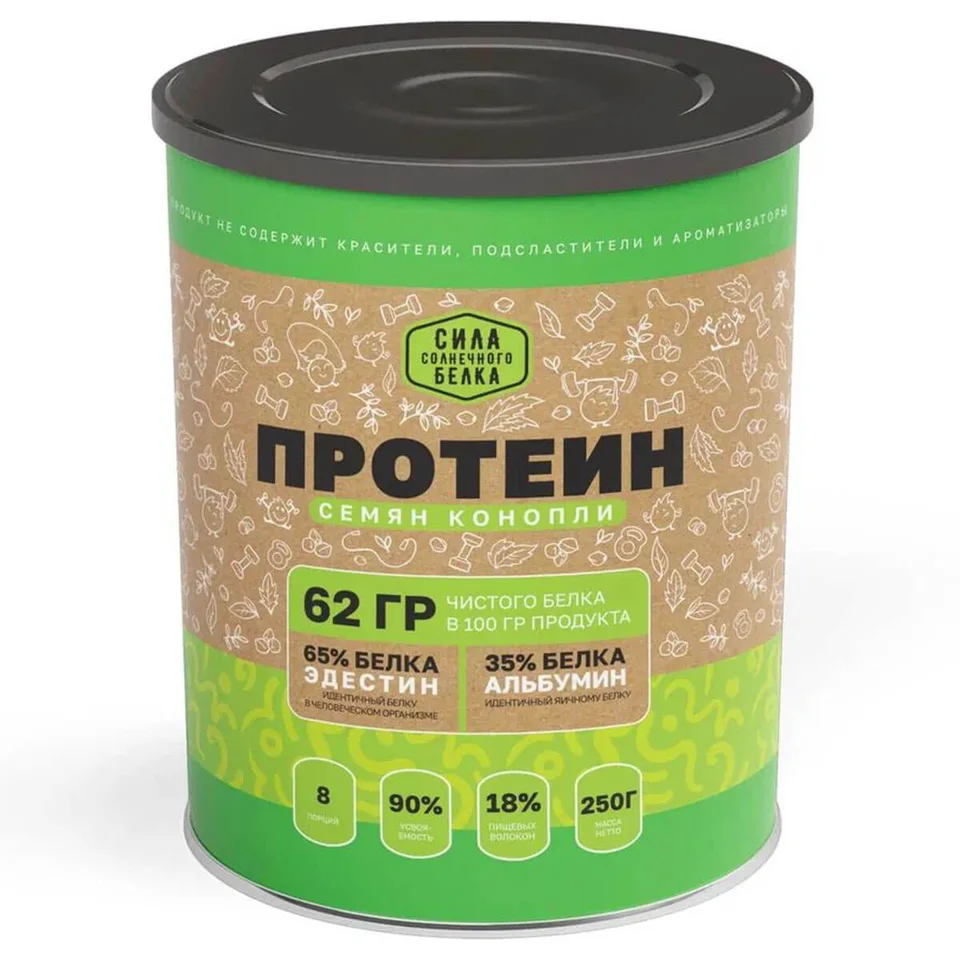 Пищевая продукция Протеин семян конопли, 250 г, Оргтиум