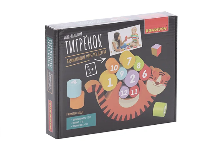 Игра-балансир Bondibon развивающая из дерева Тигренок