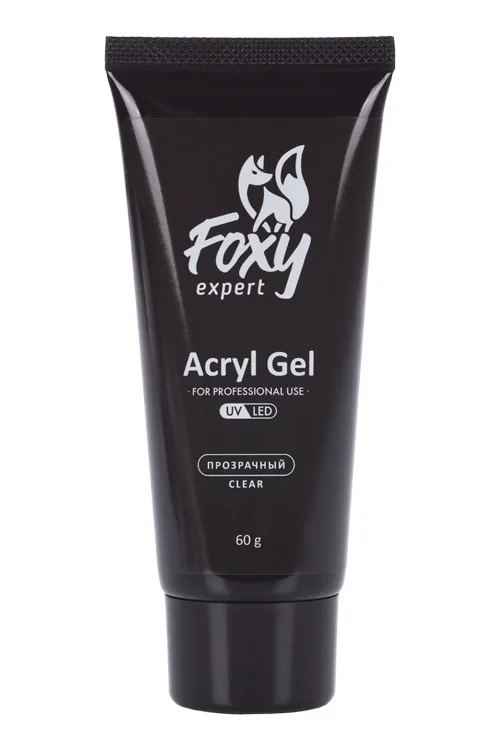 Акрил-гель Foxy Expert для наращивания и укрепления ногтей туба прозрачный 60 гр