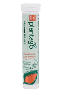 Magnesium Antistress&vitamins B6+B9 Plantago 20 шт таблетки шипучие со вкусом ягодный микс