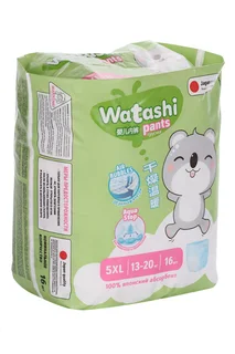 Подгузники-трусики Watashi small-pack 5 XL (13-20 кг) 16 шт
