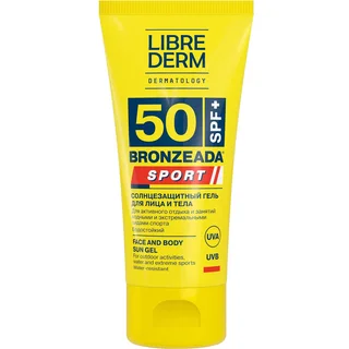 Cолнцезащитный гель для лица и тела водостойкий Спорт SPF50 Bronzeada 150 мл Librederm