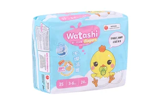 Подгузники Watashi small-pack 2 S (3-6 кг) 24 шт