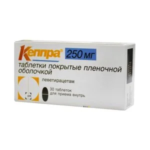 Кеппра 250 мг 30 шт таблетки покрытые пленочной оболочкой