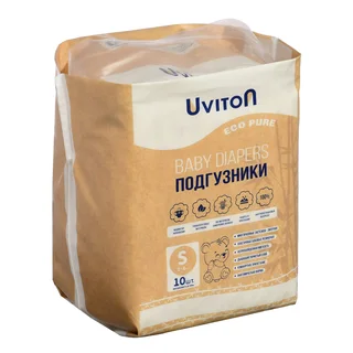 Подгузники для новорожденных 2-6 кг размер 1 10 шт Uviton