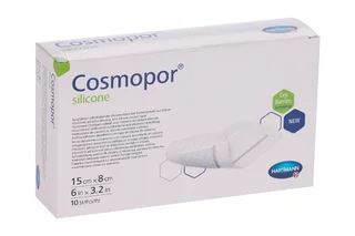 Повязка Cosmopor silicone с контактным слоем из силикона пластырный тип 15×8 см 10 шт