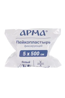Лейкопластырь Арма фиксирующий белый на тканевой основе 5×500 см