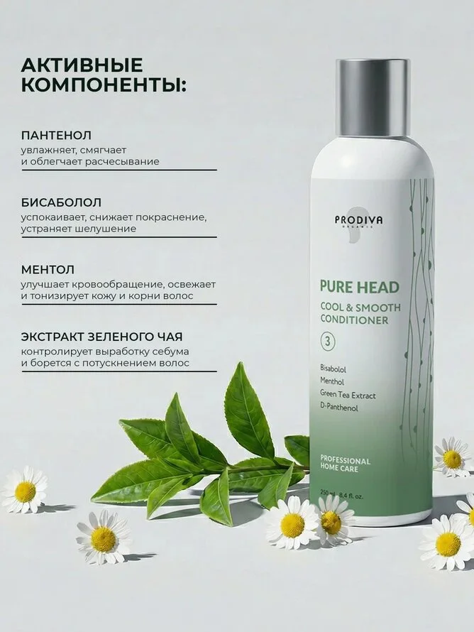 Освежающий кондиционер для волос и кожи головы Pure Head Cool & Smooth Conditioner Prodiva, 250 мл