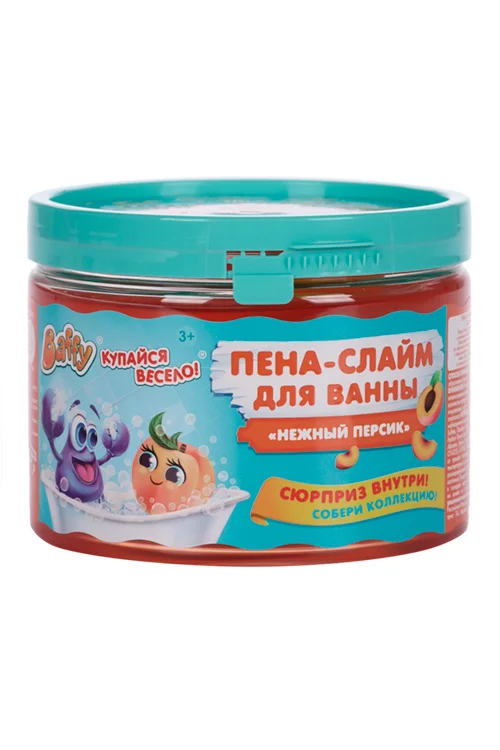 Пена-слайм для ванны Baffy Нежный персик с сюрпризом детская 300 мл