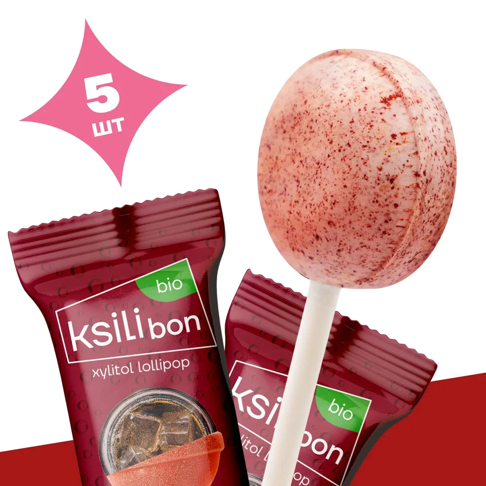 Ksilibon Bio Lollipop Чери кола, 5 шт