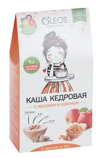 Каша Олеос кедровая с яблоком и изюмом 40 гр 5 шт