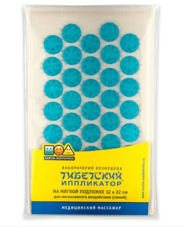 Массажер Тибетский Аппликатор На Мягкой Подложке 12×22 см Синий 1 шт