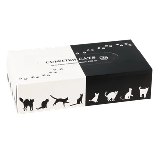Салфетки Афалина Cats двухслойные гигиенич бумажные 100 шт