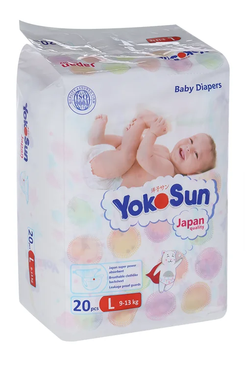 Подгузники YokoSun на липучках L (9-13 кг) 20 шт