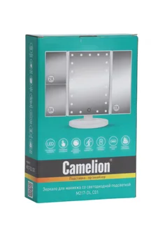 Зеркало Camelion со створками для макияжа косметическое с led подсветкой цвет белый