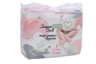 Подгузники-трусики Элара Kids Soft L (9-14 кг) 21 шт (83321)