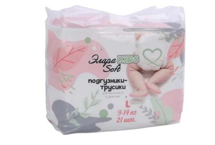 Подгузники-трусики Элара Kids Soft L (9-14 кг) 21 шт (83321)