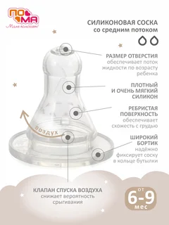 Пупсики Бутылочка С Силиконовой Соской Эргономичная С Ручками 250 мл 1 шт