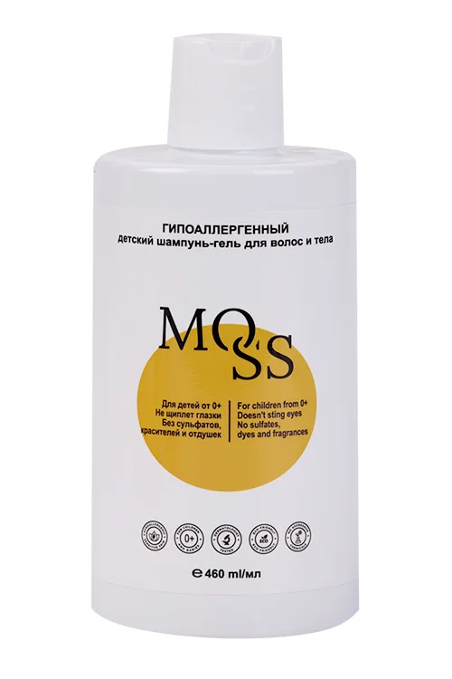 Шампунь-гель Moss 2в1 гипоаллергенный детский для волос / тела 460 мл