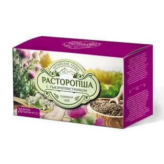 Расторопша с тысячелистником (шрот расторопши, трава тысячелистника), 1,5 г, 20 шт