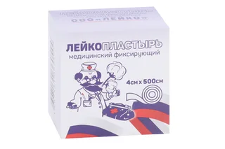 Лейкопластырь Лейко медицинский фиксирующий на тканевой основе в инд короб 4×500 см