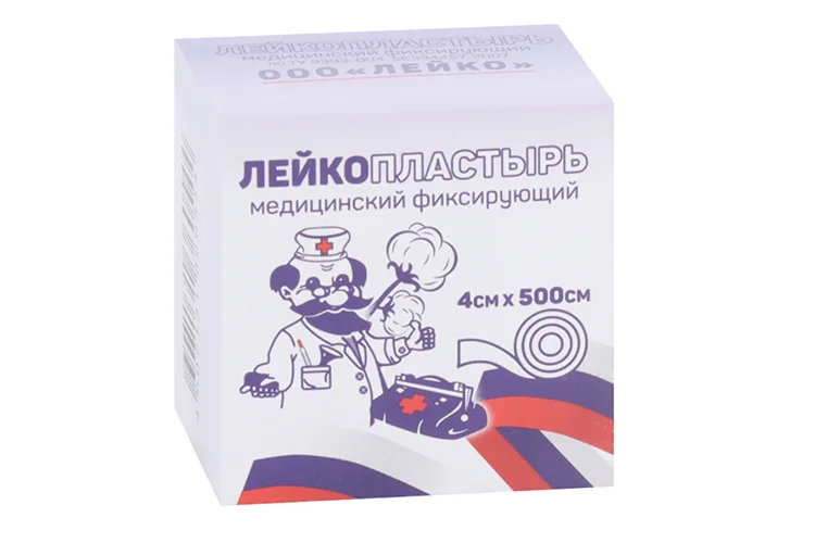 Лейкопластырь Лейко медицинский фиксирующий на тканевой основе в инд короб 4×500 см