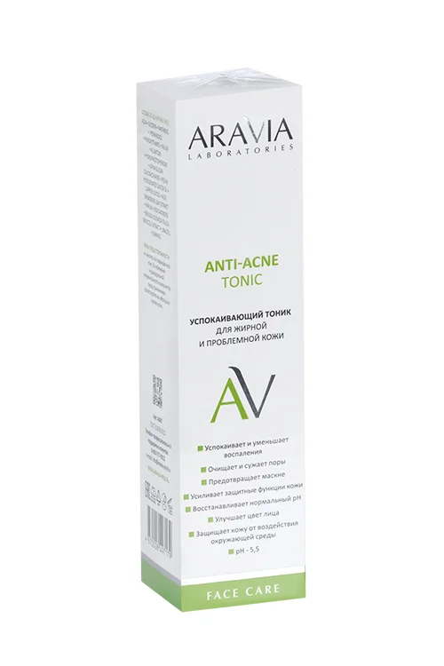 Тоник Aravia Laboratories успокаивающий для жирной и проблемной кожи anti-acne 250 мл