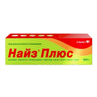 Найз Плюс Гель для наружного применения 0,25 мг/Г+50 мг/Г+100 мг/Г+10 мг/Г туба 100 гр