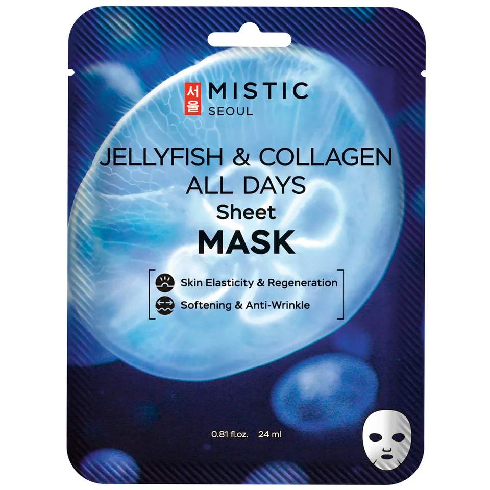 Mistic Jellyfish Collagen ALL Days Sheet Mask Тканевая маска для лица с коллагеном медузы 24 мл*5 шт