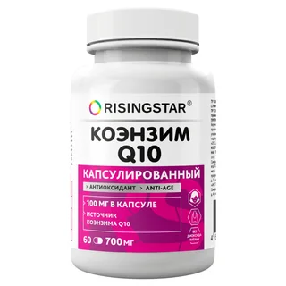 Коэнзим Q10, 100 мг, 60 капсул, Risingstar