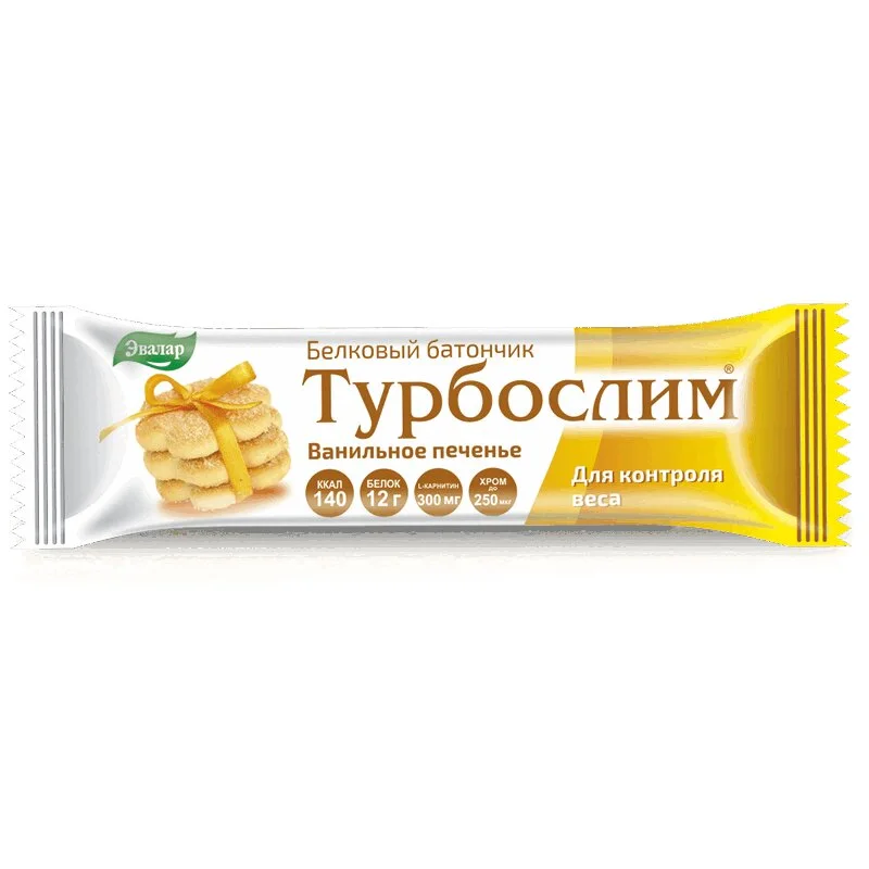 Турбослим Батончик Для Похудения 50 гр Ванильное Печенье