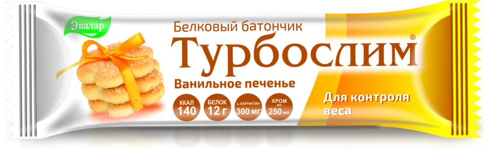 Турбослим ванильное печенье для контроля веса батончик 50 гр